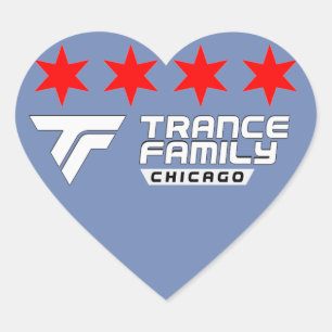 Chicago Trance Family Bumper heart sticker & stars