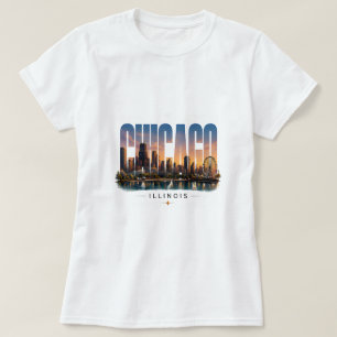 💙 Chicago Travel Luxury Editorial City Style 💙 T-Shirt