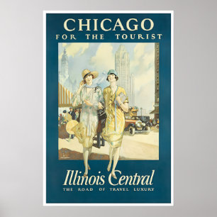 Chicago Travel Poster For The Tourist Art Illinois