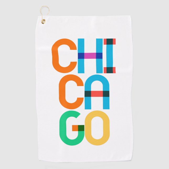 Chicago United States Pop Art Letters Golf Towel (Front)
