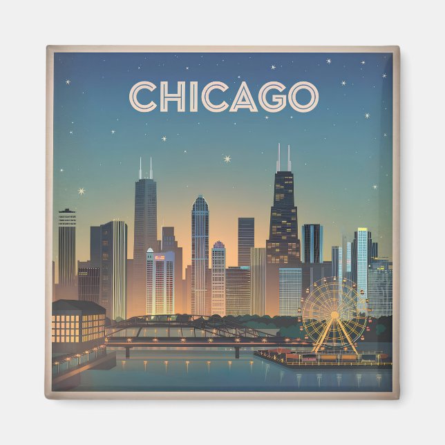 Chicago USA vintage Magnet (Front)