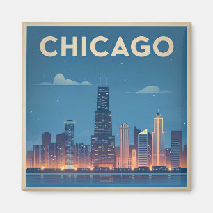 Chicago USA vintage Magnet