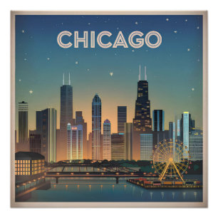 Chicago USA vintage Poster