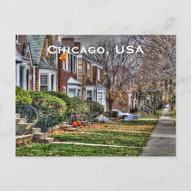 Chicago, USA Vintage Travel Tourism Add Postcard (Front)