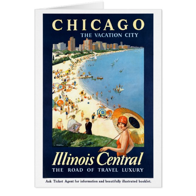 Chicago Vacation City Vintage Poster Restored (Front)