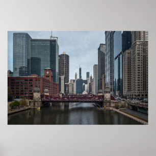 Chicago View, colourful photography Poster