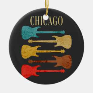 Chicago Vintage Guitars Concert Festival Souvenir Ceramic Ornament