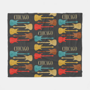 Chicago Vintage Guitars Concert Festival Souvenir Fleece Blanket