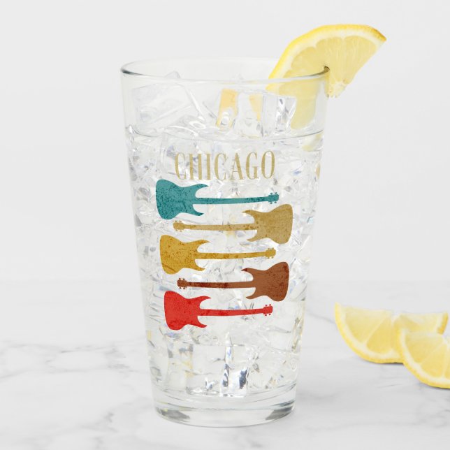 Chicago Vintage Guitars Concert Festival Souvenir Glass (Back Ice)