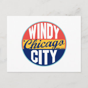 Chicago Vintage Label Postcard