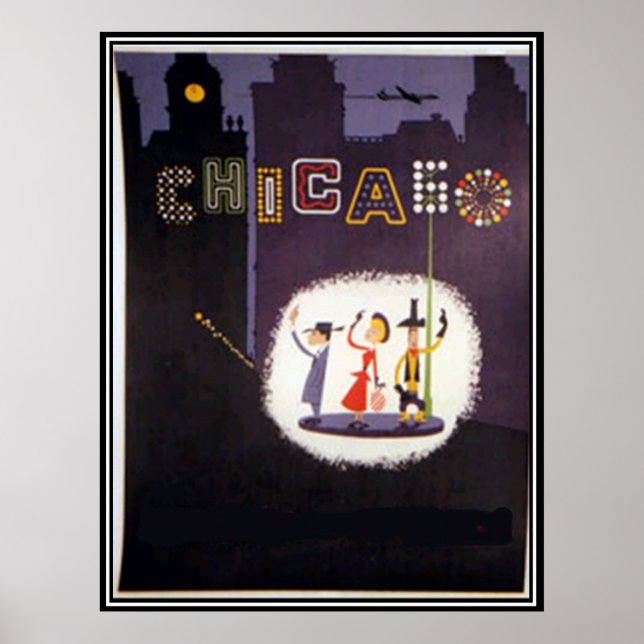Chicago Vintage Poster Print (Front)