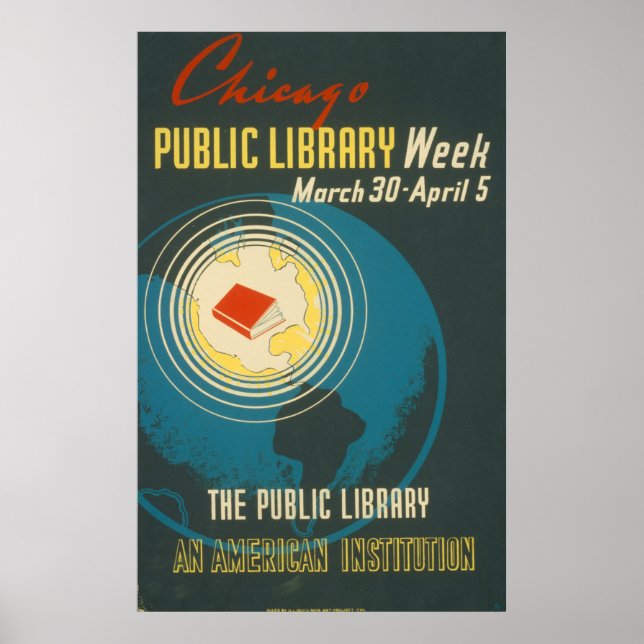 Chicago Vintage Public Library Poster (Front)