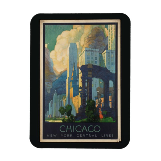 Chicago Vintage Reise Magnet (Vertical)