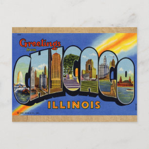Chicago Vintage Style Travel Postcard Big City !