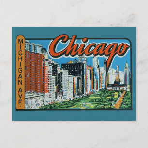 Chicago Vintage Travel Postcard