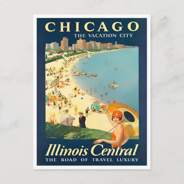 Chicago vintage travel postcard (Front)