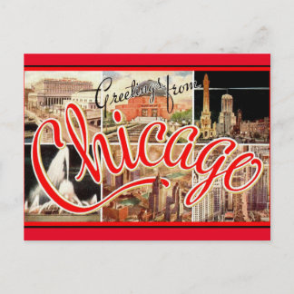 Chicago Vintage Travel  Postcard