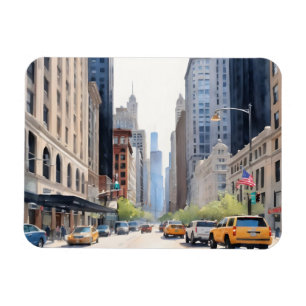 Chicago watercolor art magnet