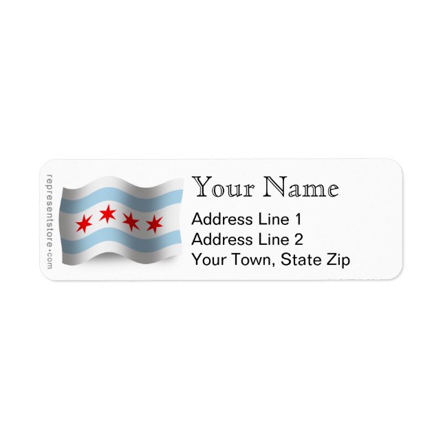 Chicago Waving Flag Return Address Label (Front)