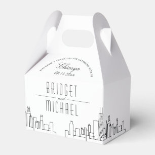 Chicago Wedding   City Skyline  Favour Box