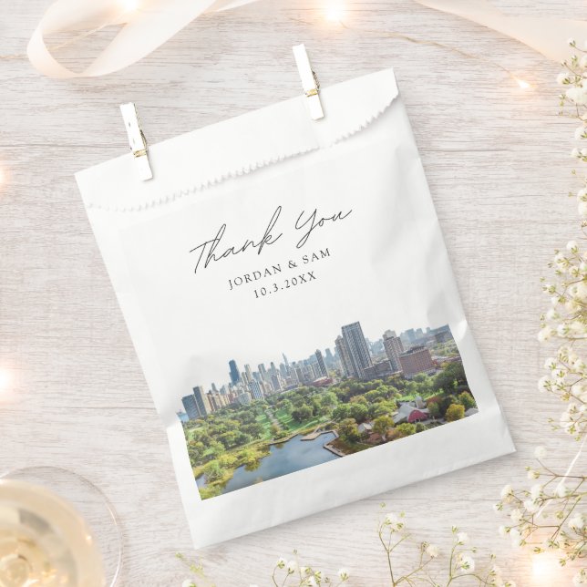 Chicago Wedding Personalised Photo Favour Bag (Clipped)