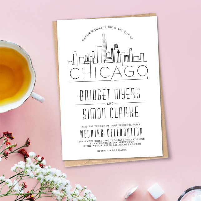 Chicago Wedding | Stylised Skyline Invitation (Creator Uploaded)