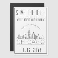 Chicago Wedding | Stylised Skyline Save the Date
