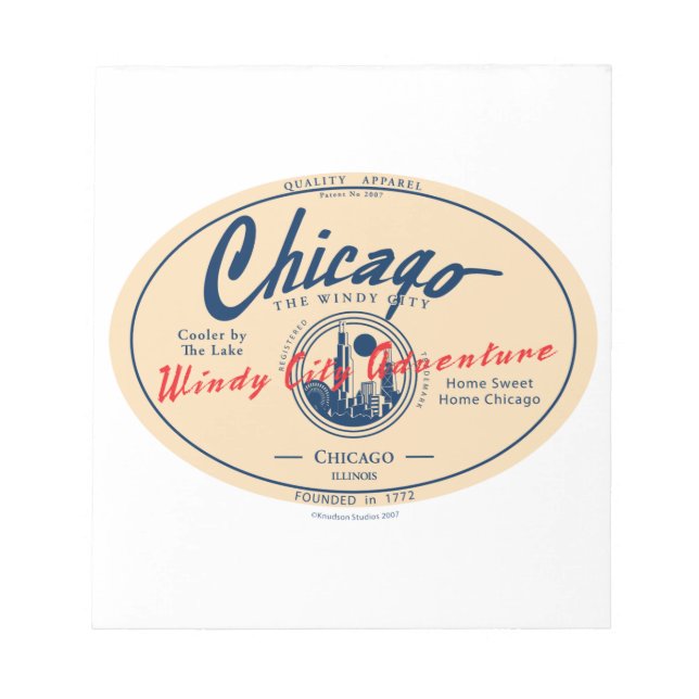Chicago Windy City Notepad (Front)