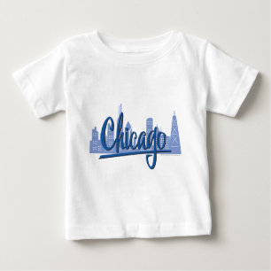 Chicago Windy City Skyline Baby T-Shirt