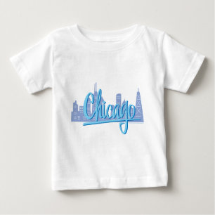Chicago Windy City Skyline Baby T-Shirt