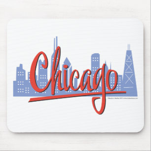 Chicago Windy City Skyline Mouse Pad