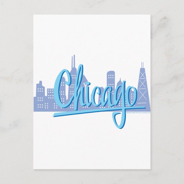 Chicago Windy City Skyline Postcard (Front)
