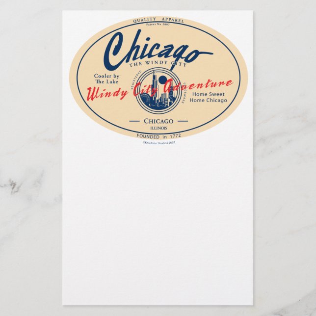 Chicago Windy City Stationery (Front)