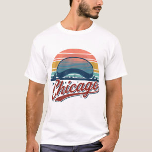 Chicago Windy City Vintage Skyline T-Shirt