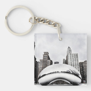 Chicago Winter Bean Key Ring