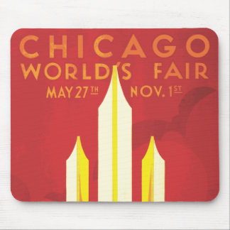 Chicago Worlds Fair Vintage Poster Mouse Pad