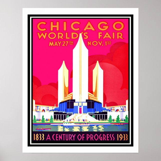 Chicago Worlds Fair Vintage Reproduction Poster (Front)