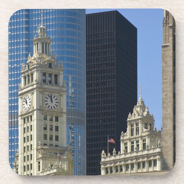 Chicago, Wrigley Building with Trump Hotel & Coaster (Front)