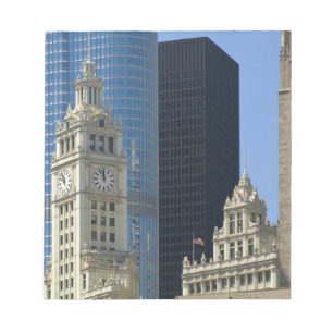 Chicago, Wrigley Building with Trump Hotel & Notepad