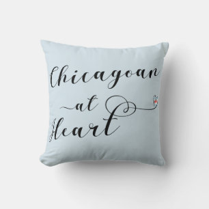 Chicagoan At Heart Throw Cushion, Chicago Cushion