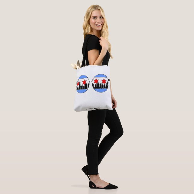 chicaGOggles two sided tote bag (On Model)