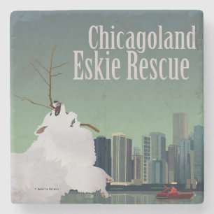 Chicagoland Eskie Rescue Stone Coaster