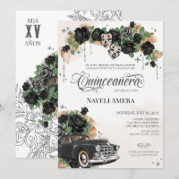Chicana Lowrider Black Rose Chola Quinceanera