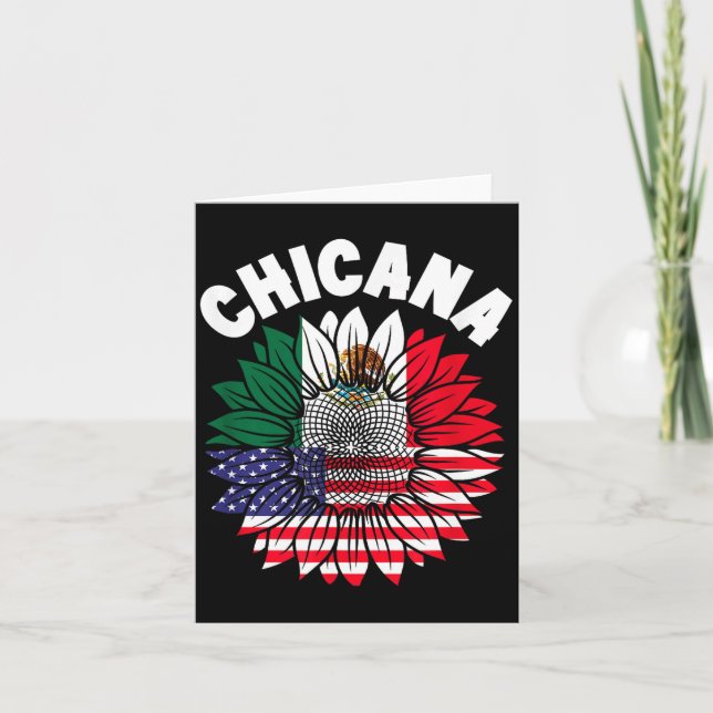 Chicana Mexican Pride Flag Mexico Roots Heritage  Card (Front)