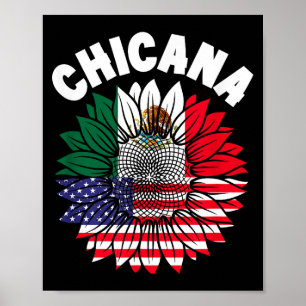 Chicana Mexican Pride Flag Mexico Roots Heritage Poster