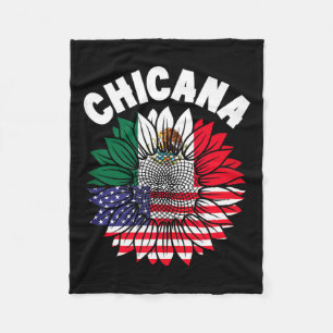 Chicana Mexican Pride Flag Mexico Roots Heritage T Fleece Blanket