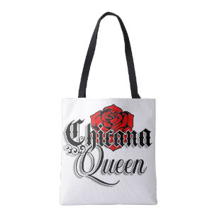 Chicana queen shopping tote bag
