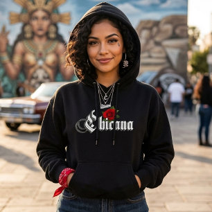 Chicana Red Rose Hoodie