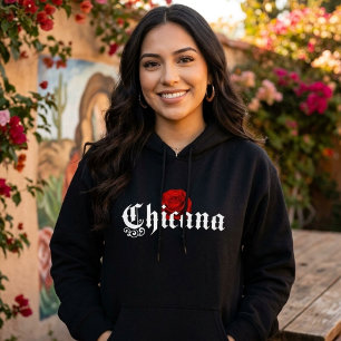 Chicana Red Rose Hoodie