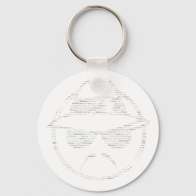 Chicana rides low text lowrider key ring (Front)